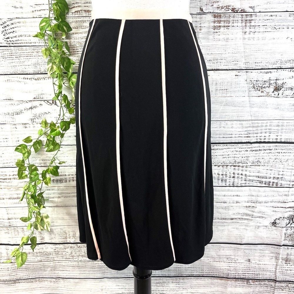 City DKNY Pleated Pale Pink Striped Knee Length Midi Skirt Size 4 2013 Exclusive